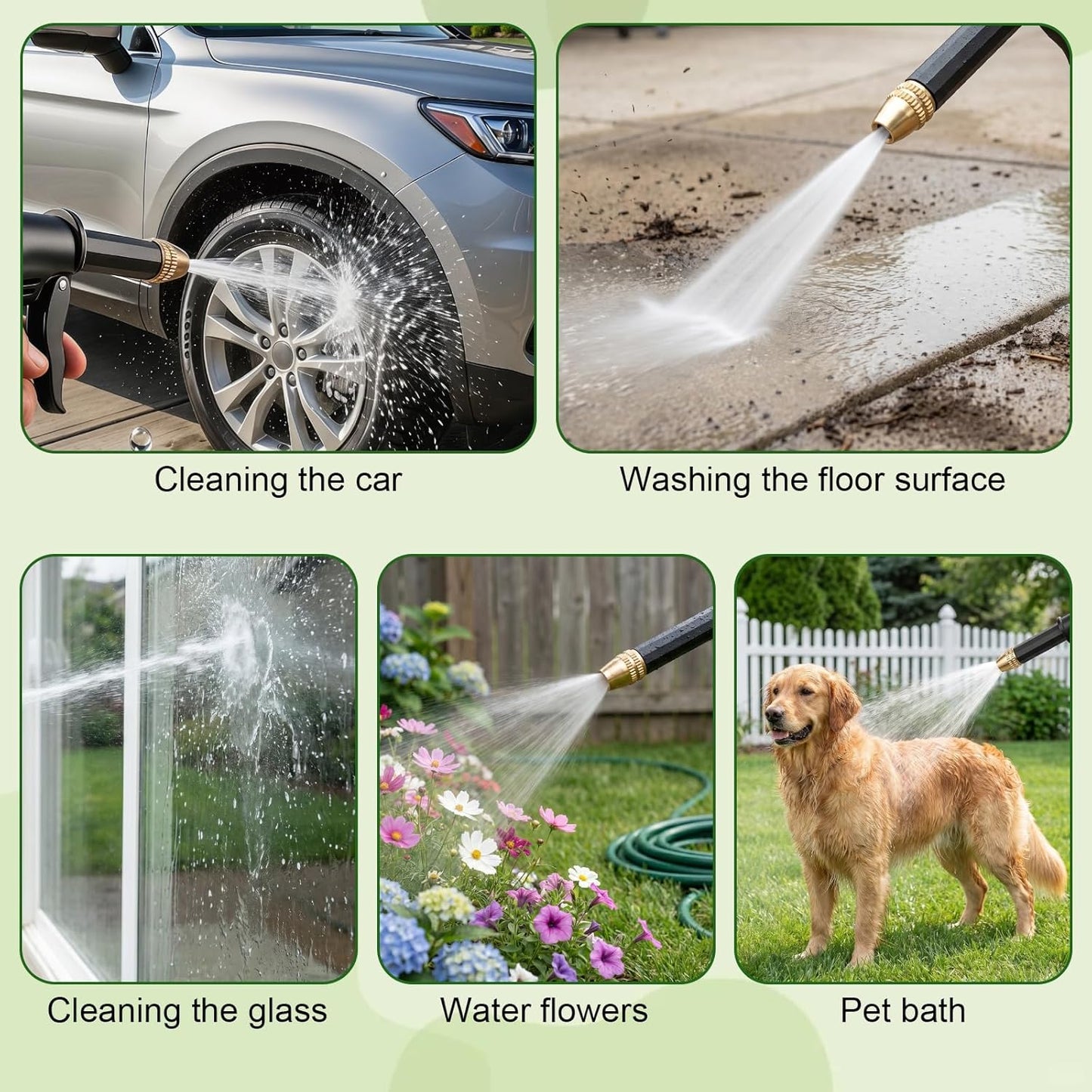 BVJ® Portable High-Pressure Garden Hose Nozzle Sprayer