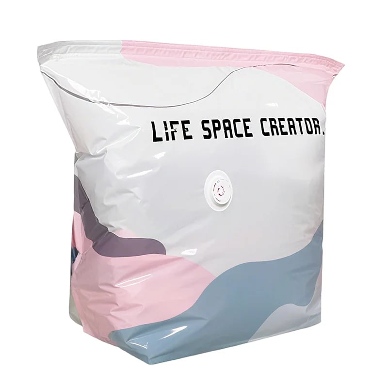 Large-capacity no-pump vacuum storage bag