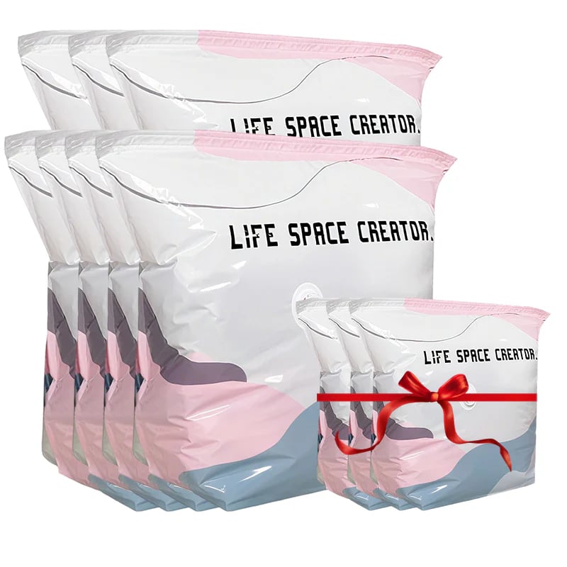 Large-capacity no-pump vacuum storage bag