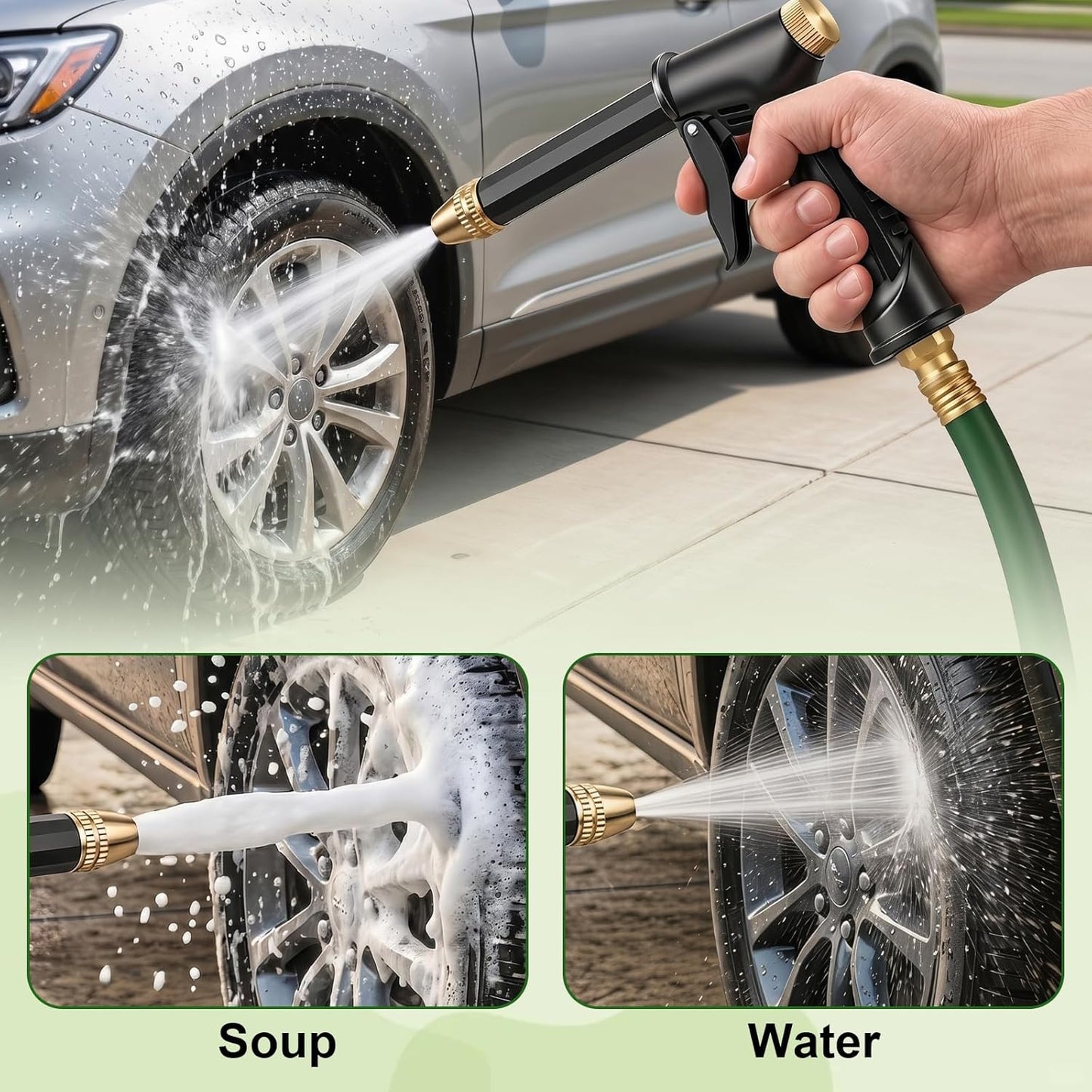 BVJ® Portable High-Pressure Garden Hose Nozzle Sprayer