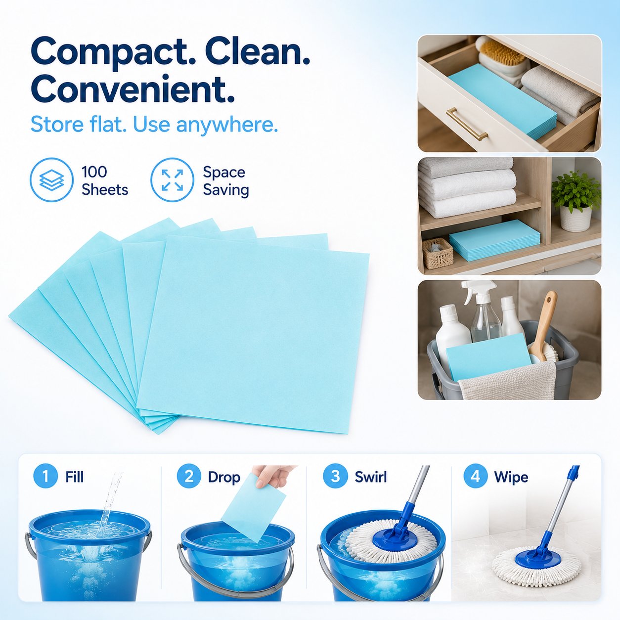 IEY® 100-Piece Multi-Effect Floor Cleaning Sheets