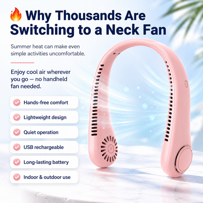 Billhol® Portable Rechargeable Neck Fan