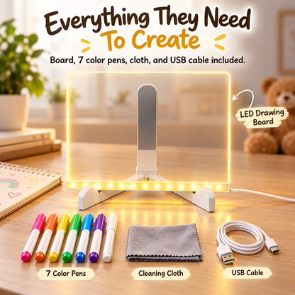 Toaimer® Creative Rewritable Acrylic LED Message Board 🎨 (set come with 7 Pens) upsell
