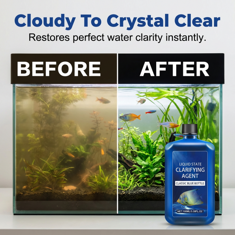 Aquarium water clarifier cloudy to clear result