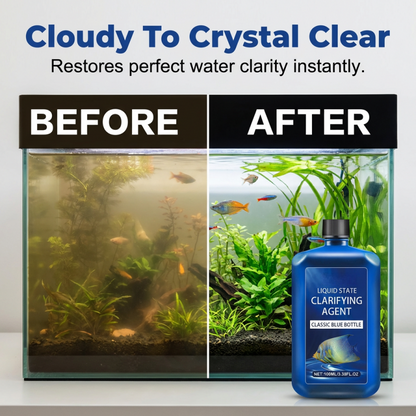 Aquarium water clarifier cloudy to clear result