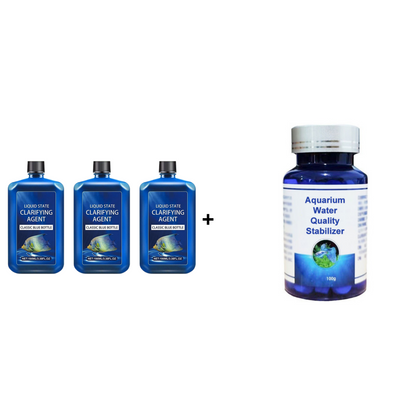 Three aquarium clarifiers with dechlorinator tablets bundle