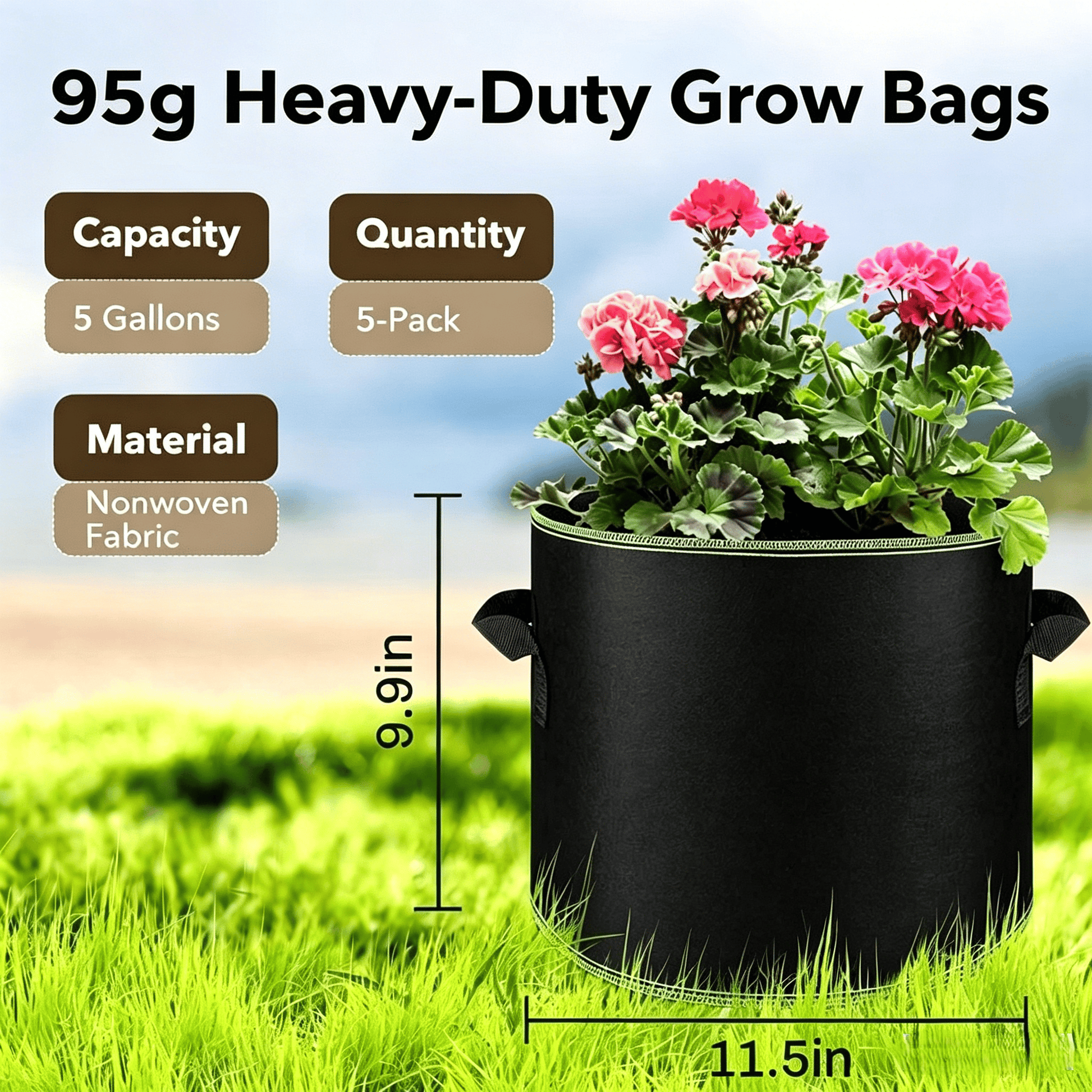 95g Heavy-Duty Grow Bags