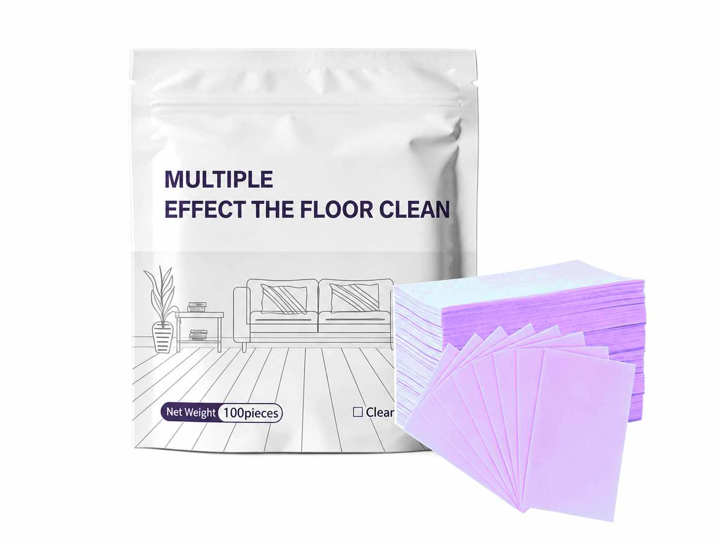 Purple-Lavender floor cleaning sheets pack