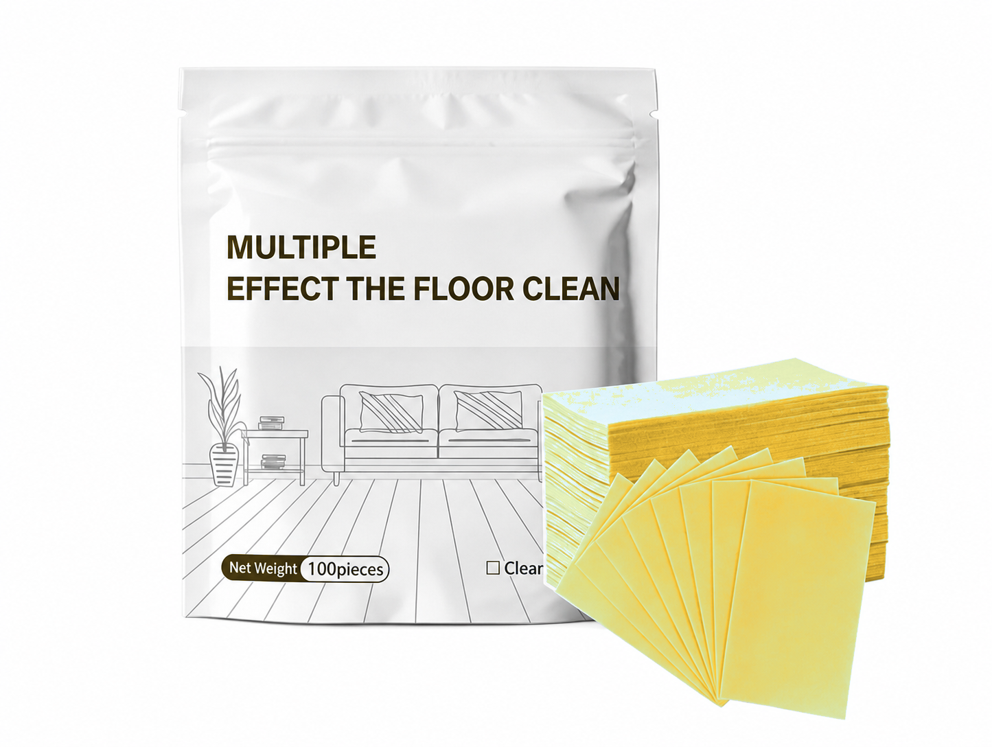 Yellow-Osmanthus floor cleaning sheets pack