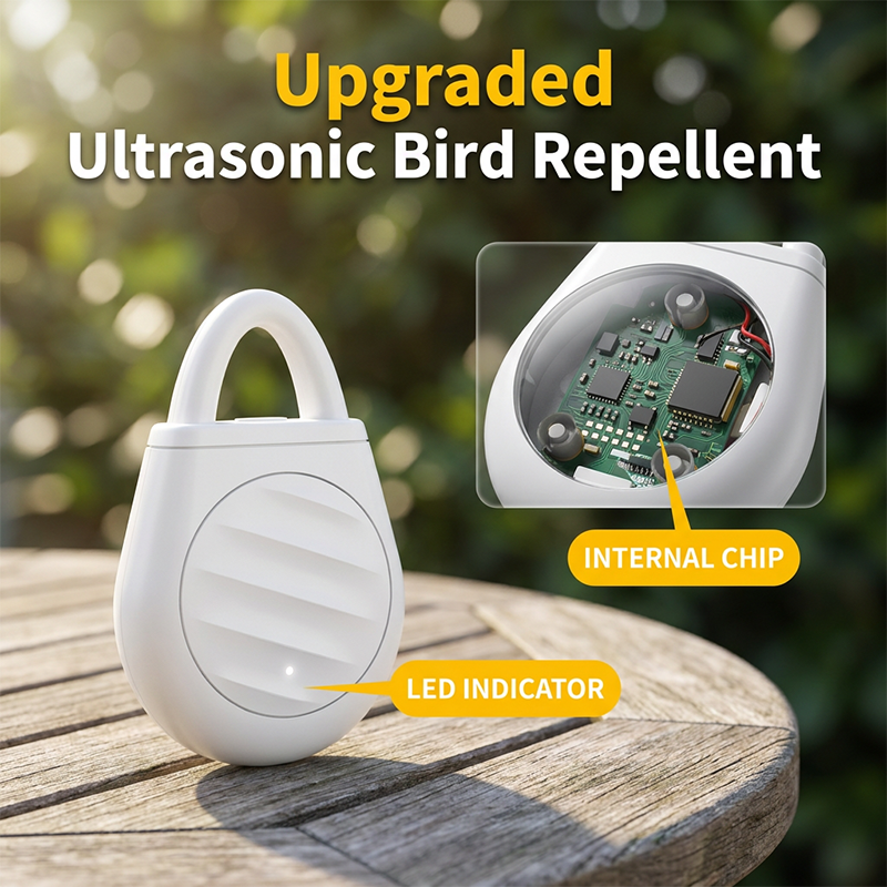 Rechargeable ultrasonic bird and pest repeller